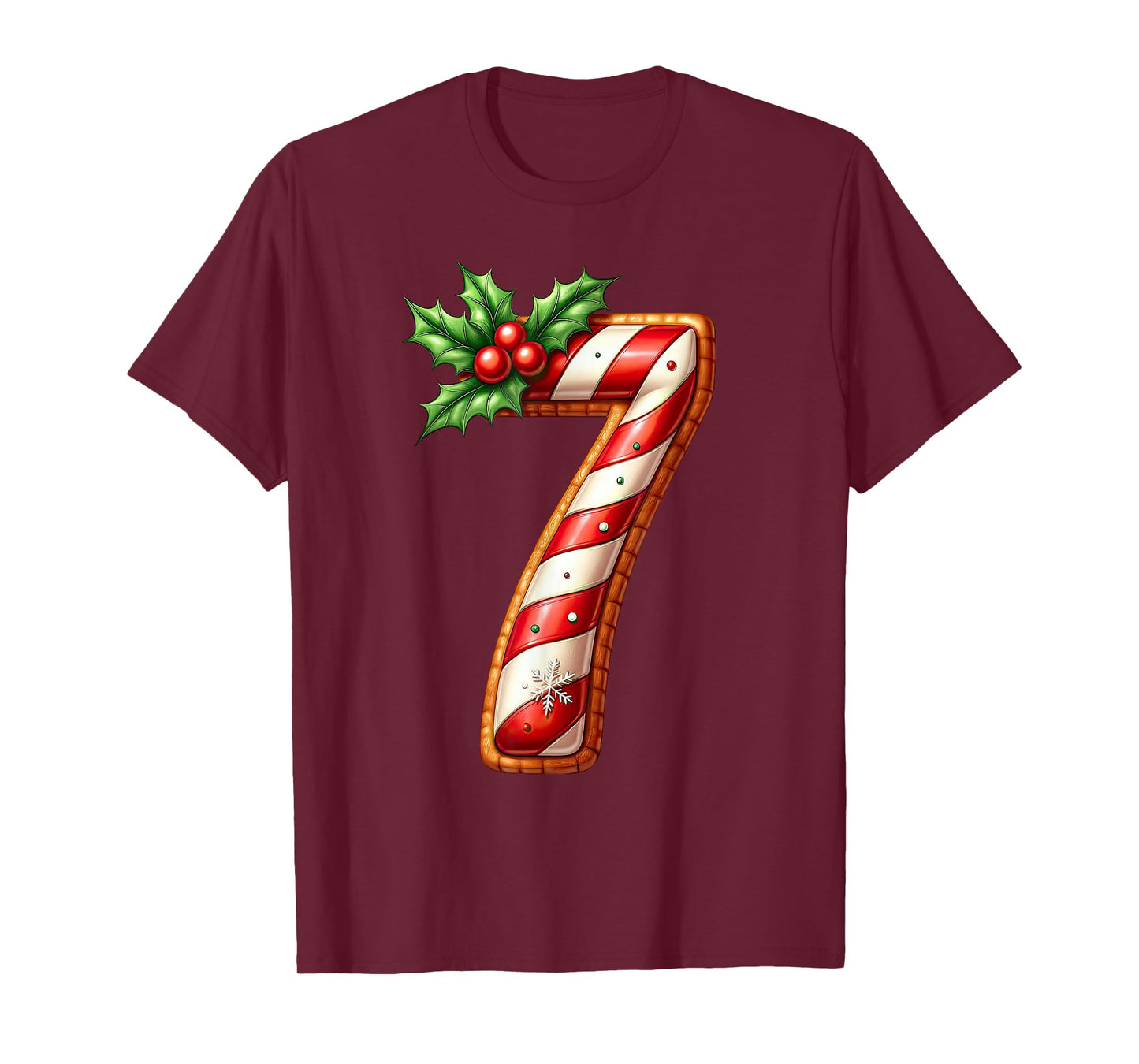 Christmas Six Seven 6 7 Meme Candy Cane Boys Girls Men Women T-Shirt