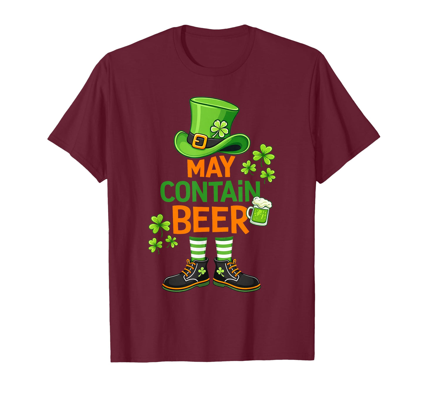May Contain Beer Funny St Patrick Day Humor T-Shirt