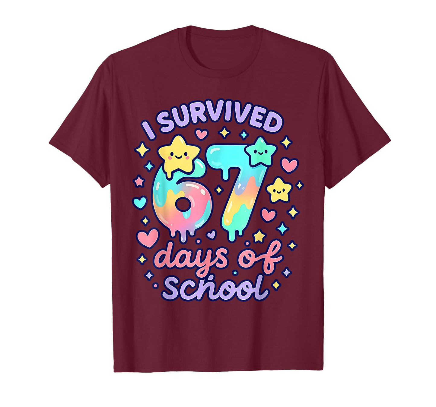 I Survived 67 Days of School Funny 67 Teachers Students Meme T-Shirt