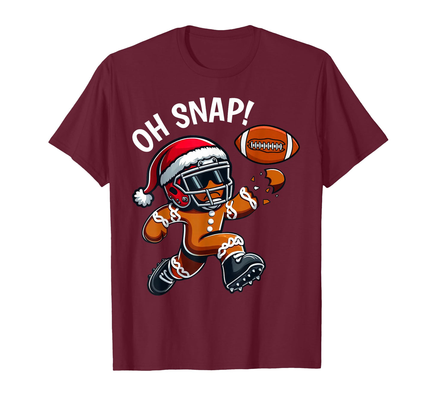 Oh Snap Gingerbreadman Football Christmas Shirts Boys Kids T-Shirt