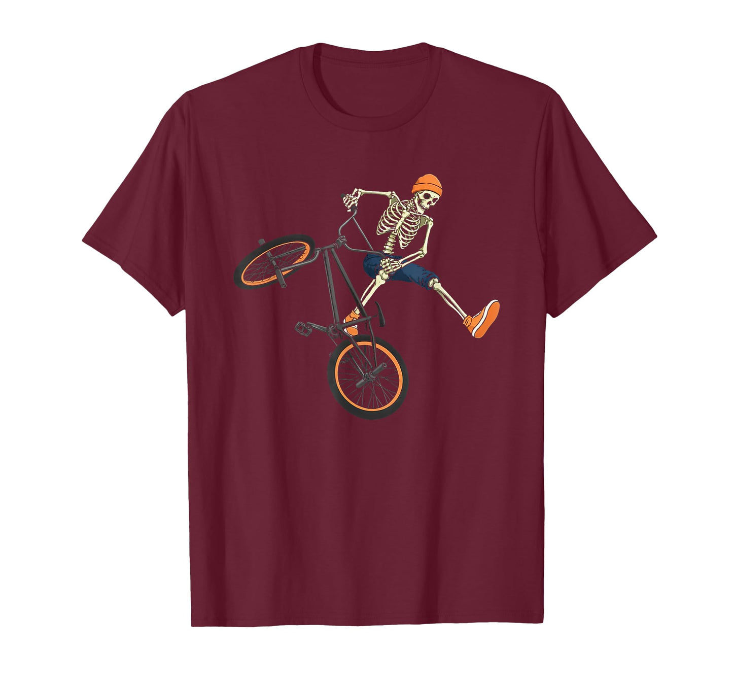 BMX Skeleton Halloween Funny for Men Boys Kids Riding Rider T-Shirt