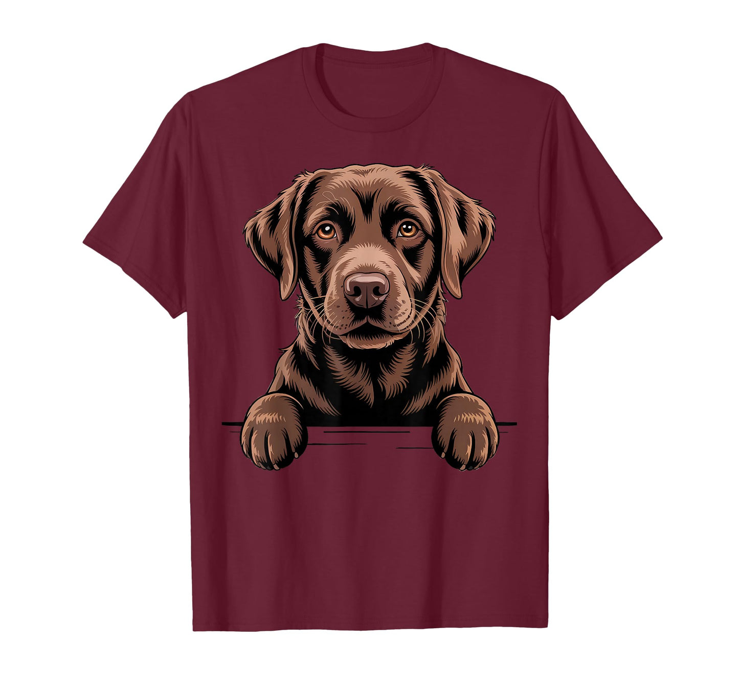 Chocolate Lab Funny Peeking Pocket Labrador Puppy Dog Lover T-Shirt