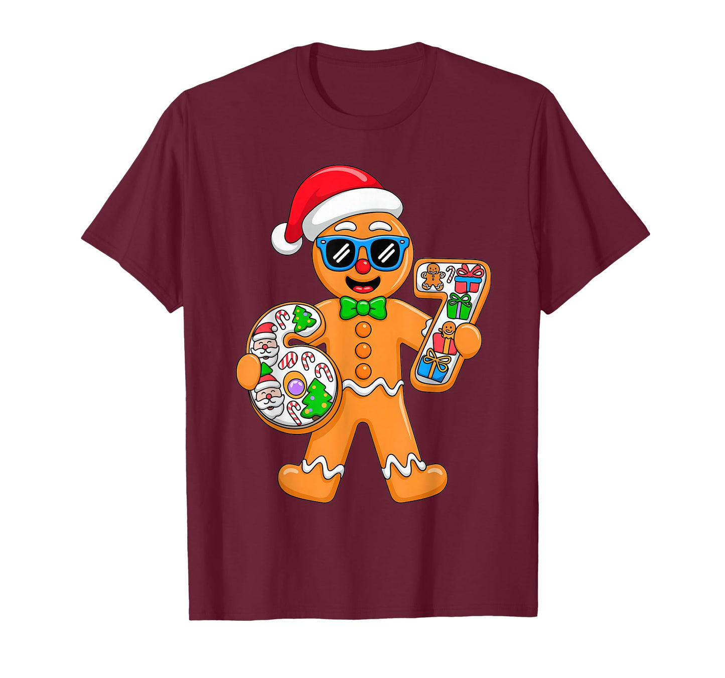 Six Seven 67 Gingerbread Man Xmas Pajamas T-Shirt