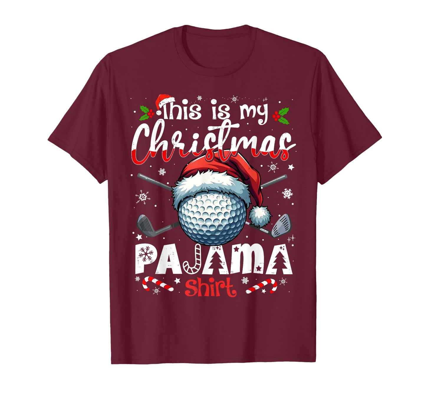 This is My Christmas Pajama Shirt Golf Xmas PJs Boys Men T-Shirt