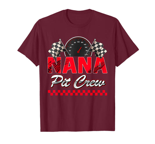 Nana Pit Crew Race Car Birthday Boy Racing Family T-Shirt