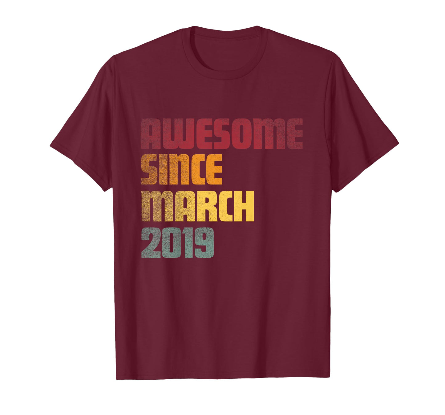Awesome Since March 2019 7th Birthday - Vintage T-Shirt