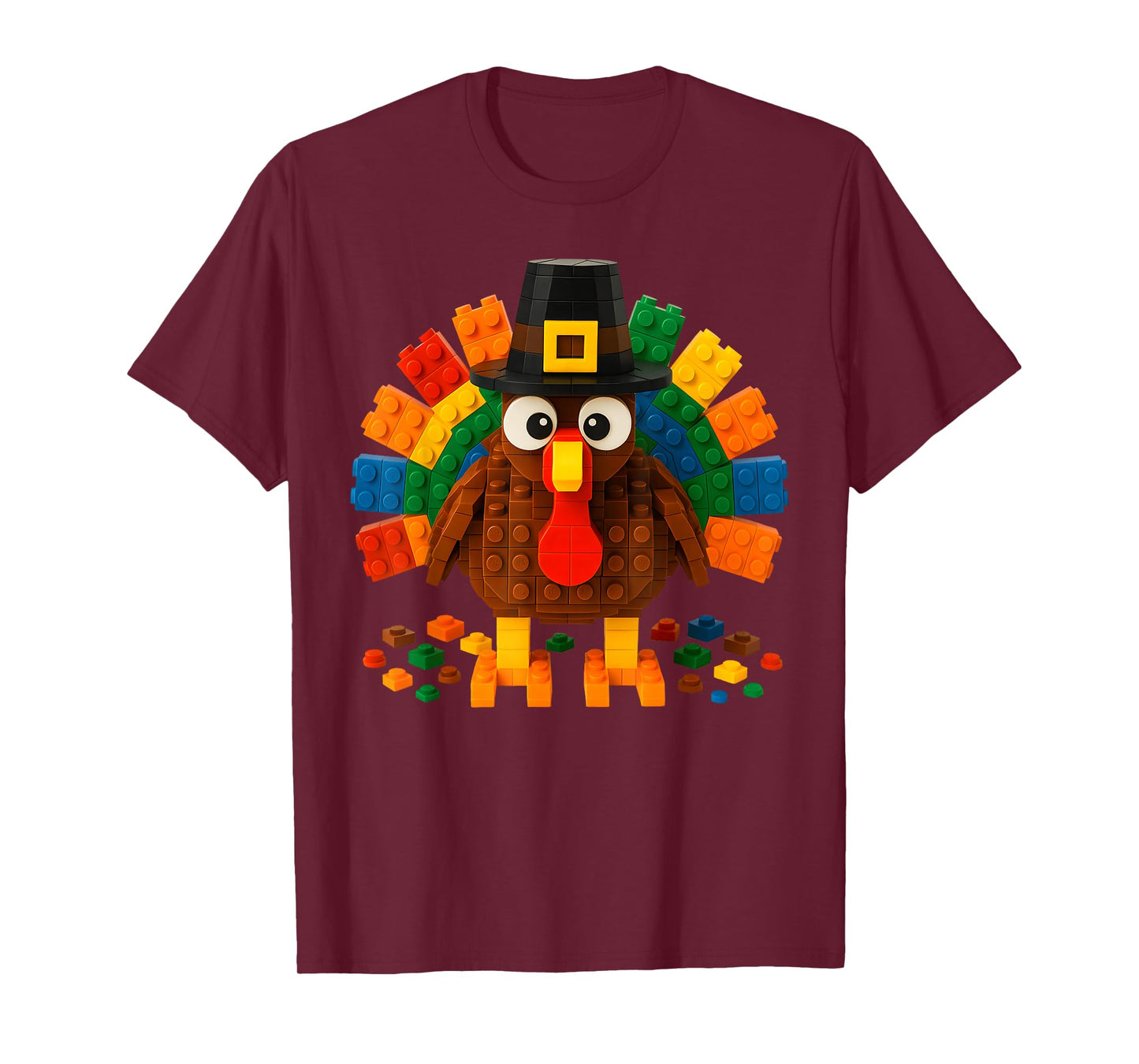 Master Builder Building Blocks Turkey Thanksgiving Men Boy T-Shirt