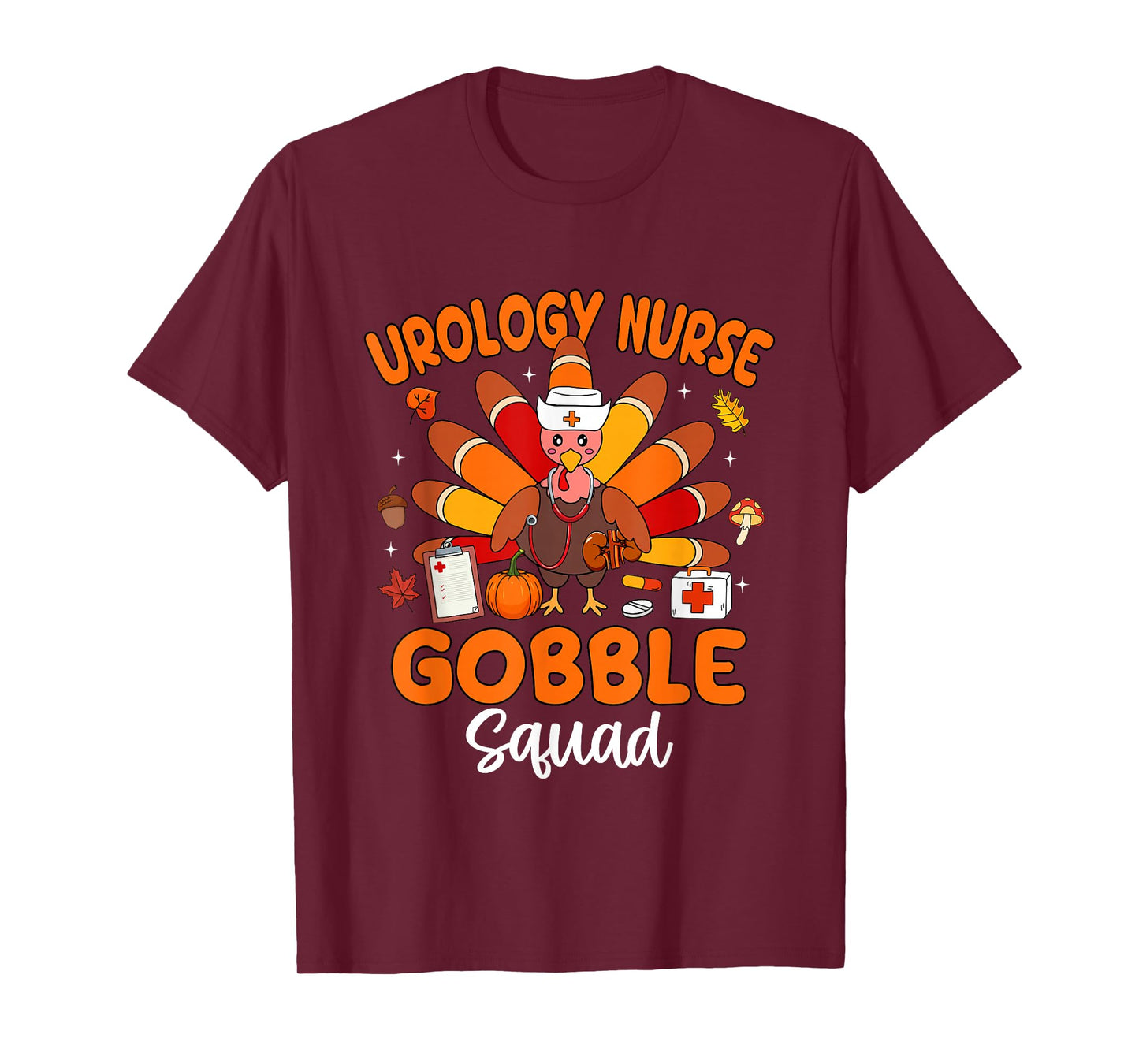 Urology Nurse Gobble Squad Turkey Stethoscope Thanksgiving T-Shirt