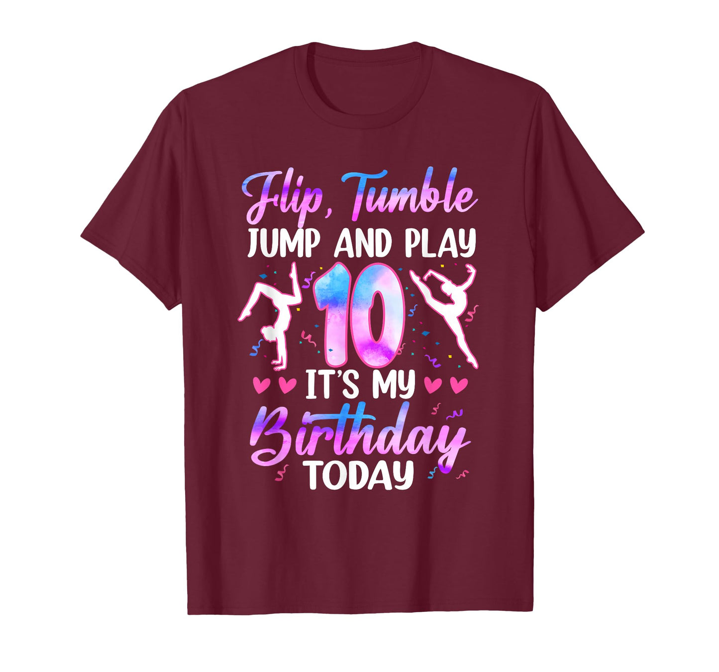 10 Year Old Girl Gymnast 10th Birthday Gymnastics Theme T-Shirt