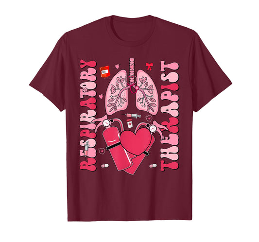 Lung Hearts Respiratory Therapist Valentine Day Pulmonology T-Shirt