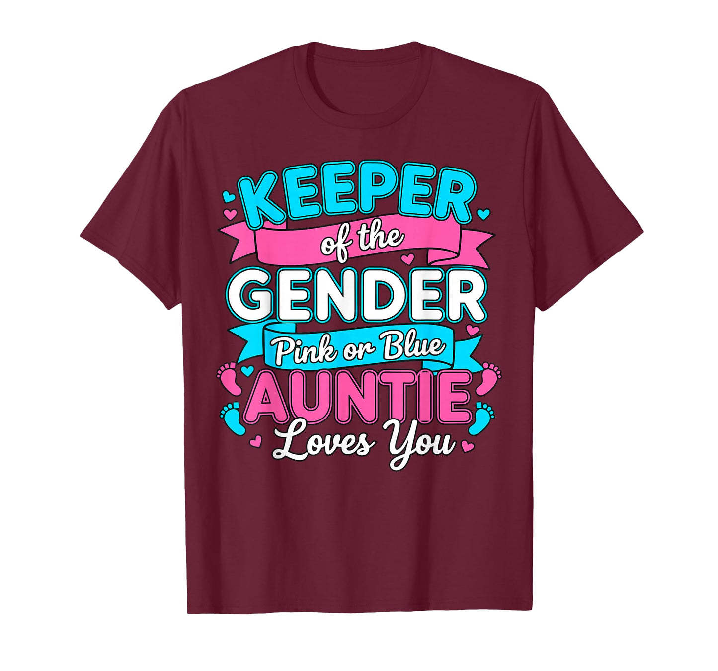 Keeper of The Gender Loves Aunt You Auntie Baby Announcement T-Shirt