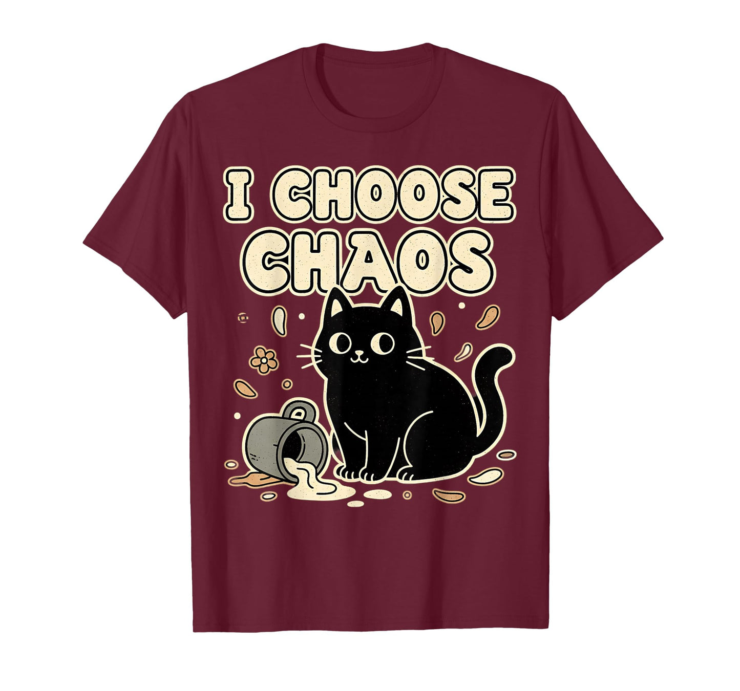 I Choose Chaos Cute Ironic Sarcastic Funny Cat Graphic T-Shirt