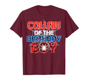 Cousin of Birthday Boy Spider Family Bday Party Boys Kids T-Shirt