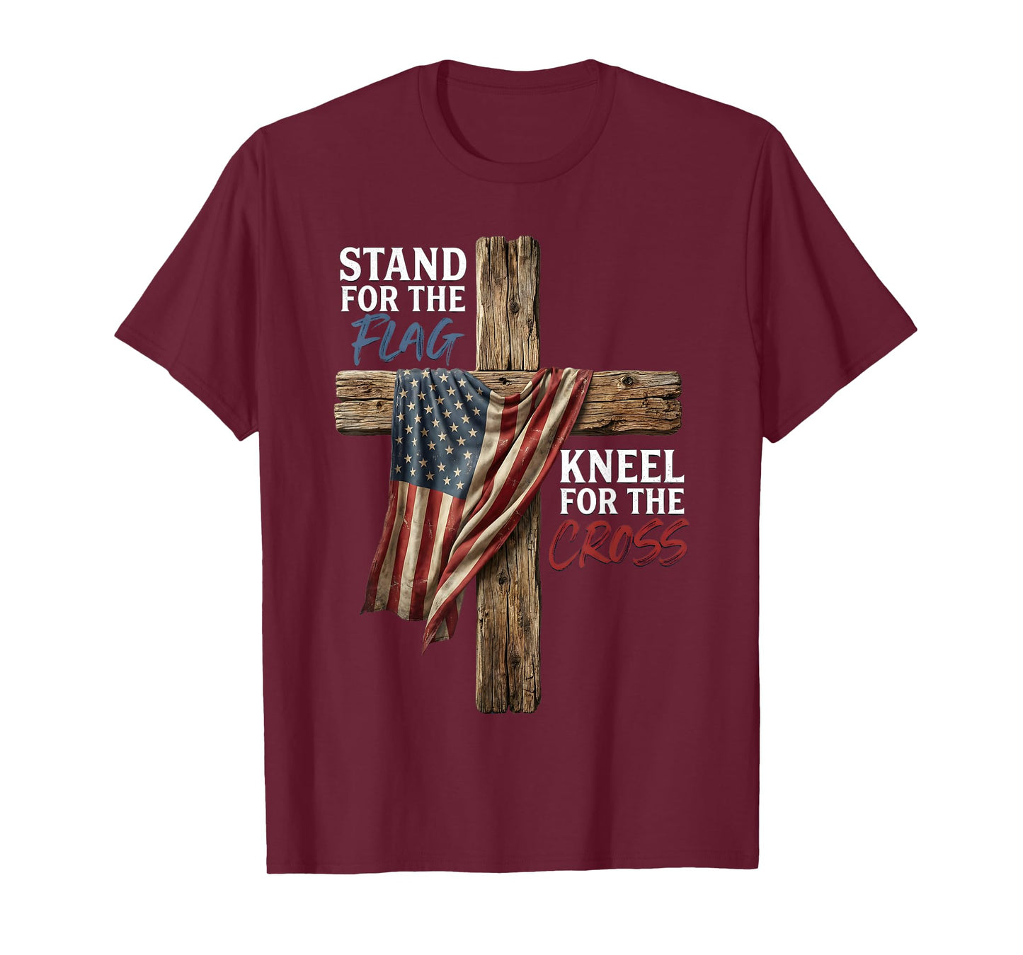 Stand for The Flag Kneel for The Cross American Flag T-Shirt