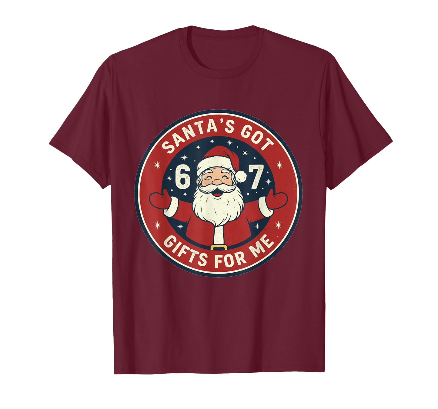 67 Christmas Funny Six Seven Meme Brainrot Santa Claus Boys T-Shirt