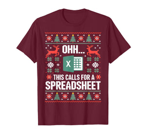 Oh This Calls for a Spreadsheet Christmas Sweater Excel Ugly T-Shirt