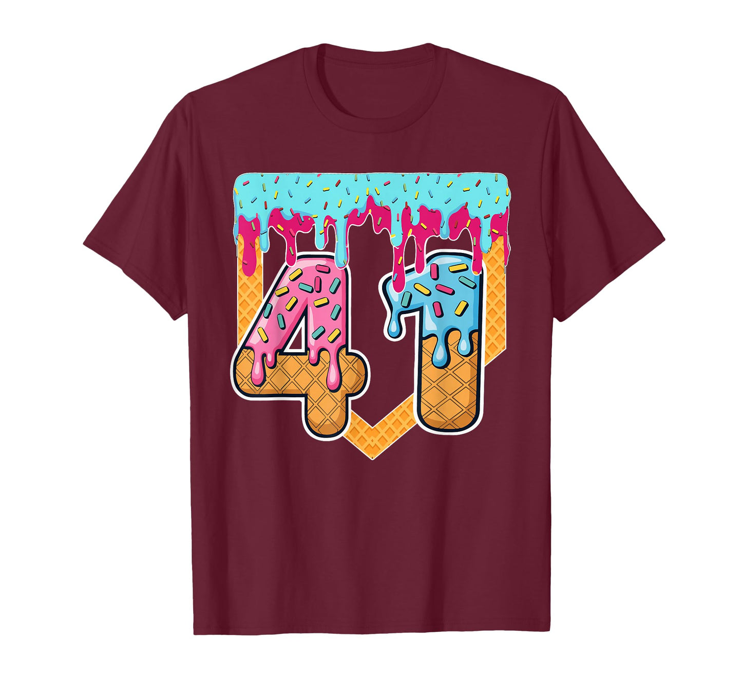 41 Ice Cream Drip Meme Forty One Four Gen Alpha Slang T-Shirt
