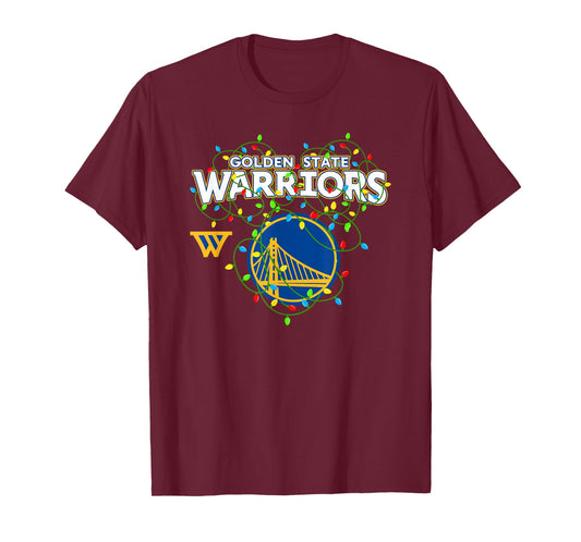 NBA Golden State Warriors Christmas Tangled Lights T-Shirt