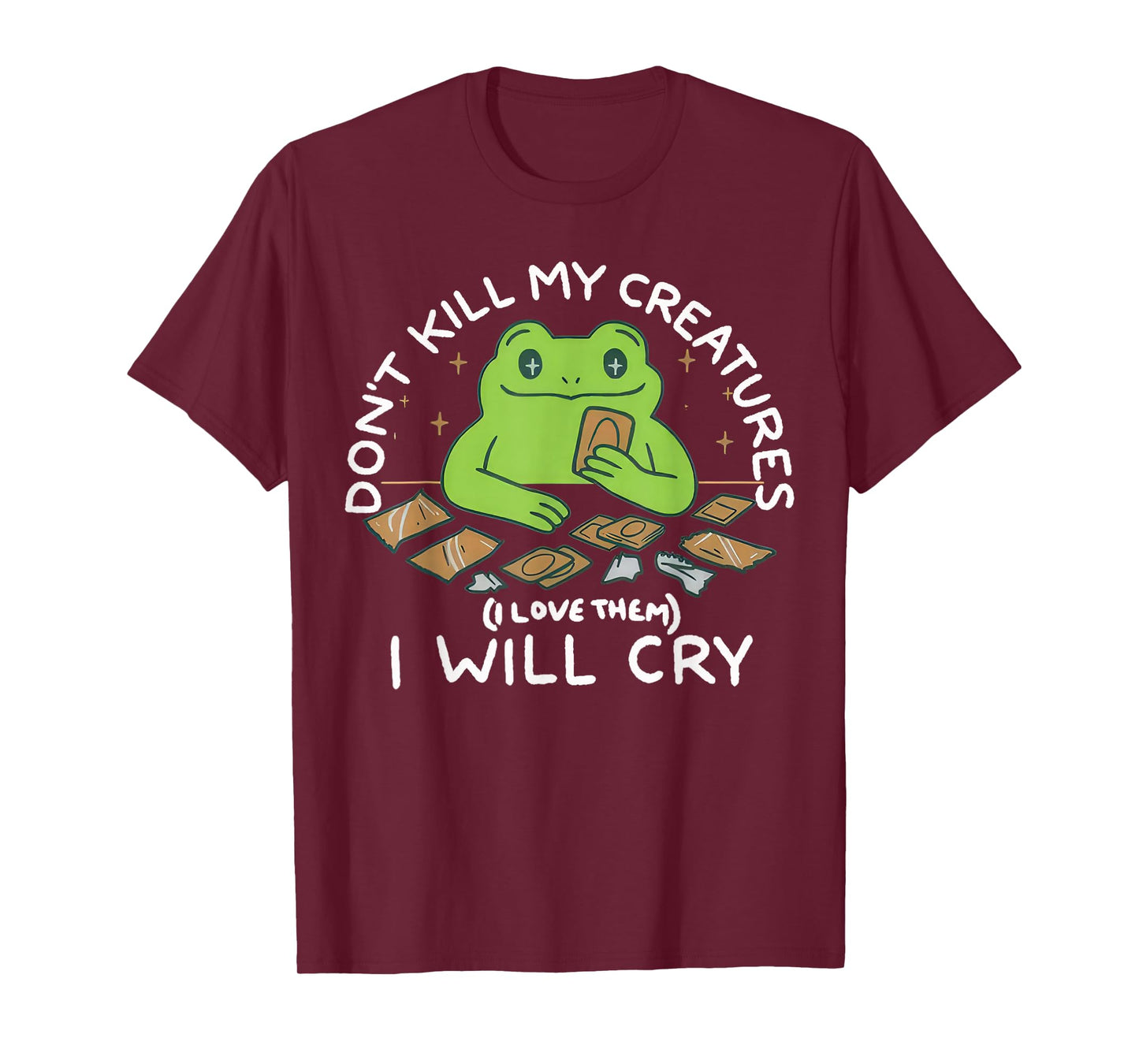 Funny Gamer Don’t Kill My Creatures I Will-Cry Frog Meme T-Shirt