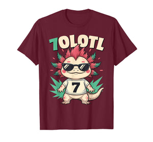 7olotl Sevenolotl – Funny Axolotl Halloween Number 7 Costume T-Shirt