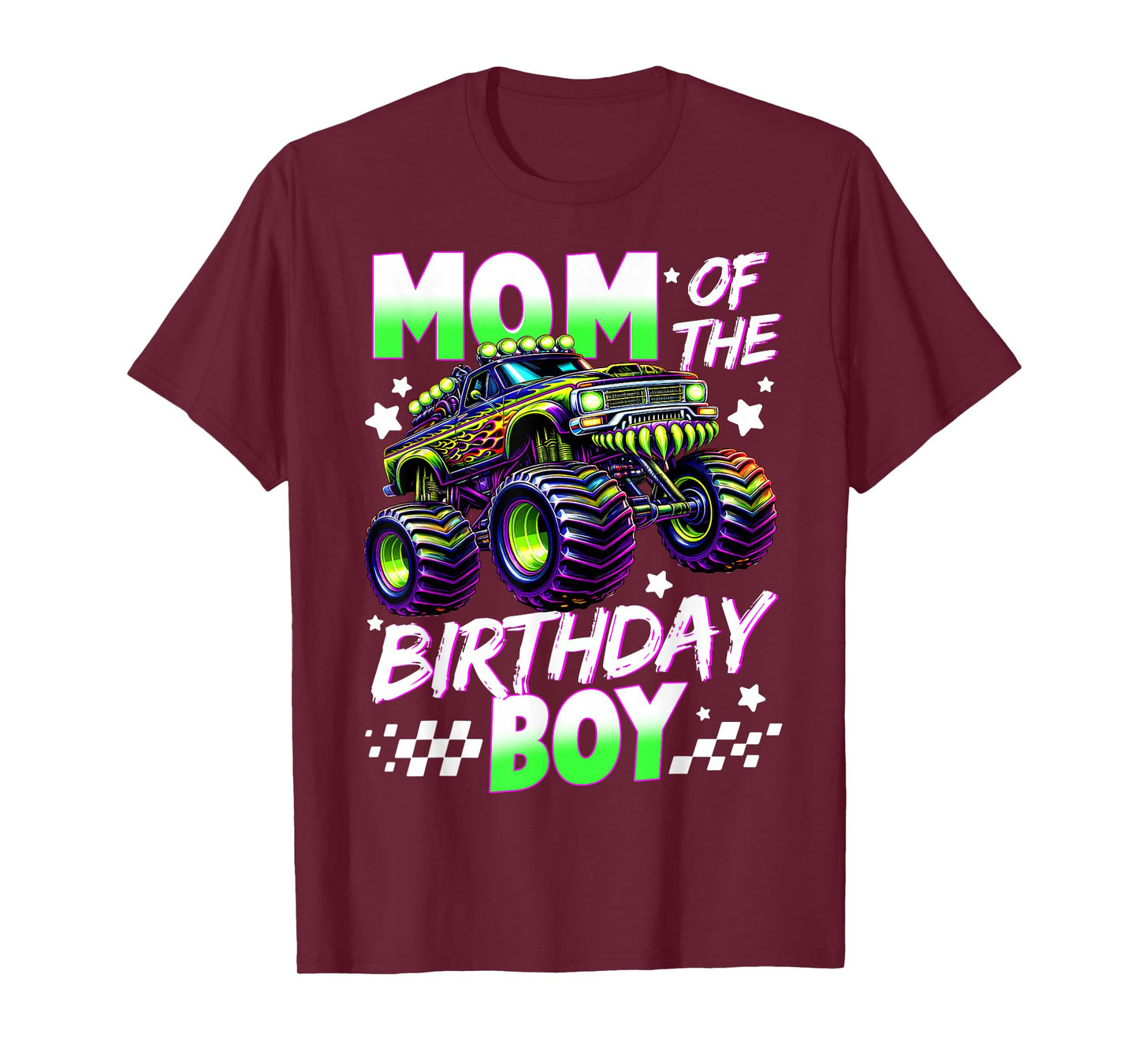 Mom of The Birthday Boy Monster Truck Family Matching Party T-Shirt