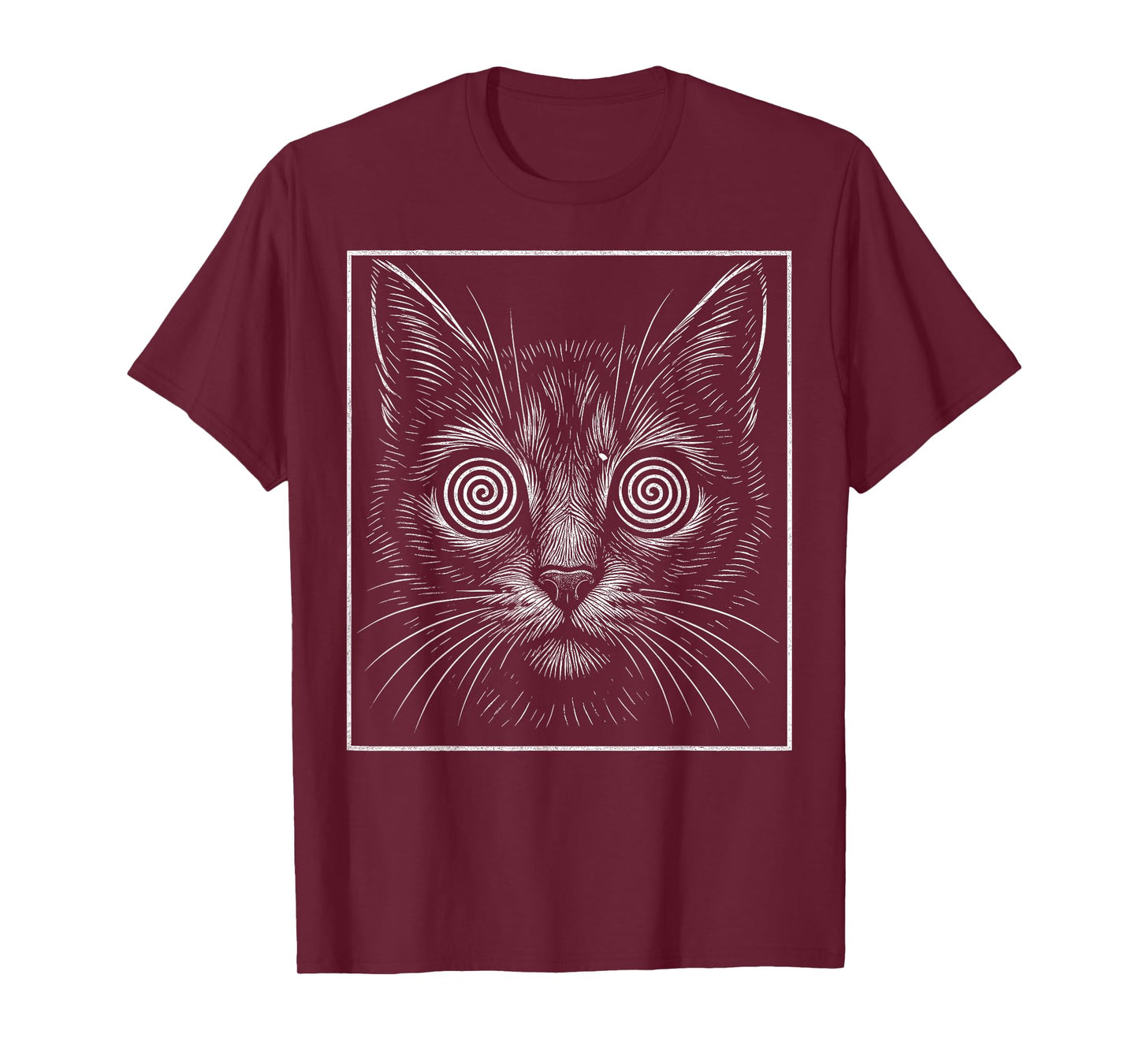 Rave Music Festival EDM Psychedelic Cat Face Hypnotic Trippy T-Shirt