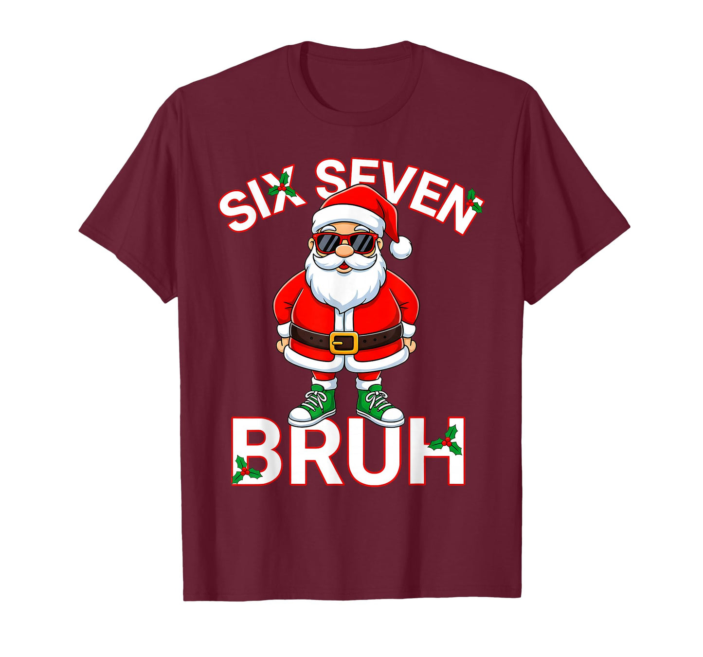 Funny 67 Six Seven Christmas Bruh Santa Kids Boys Men T-Shirt