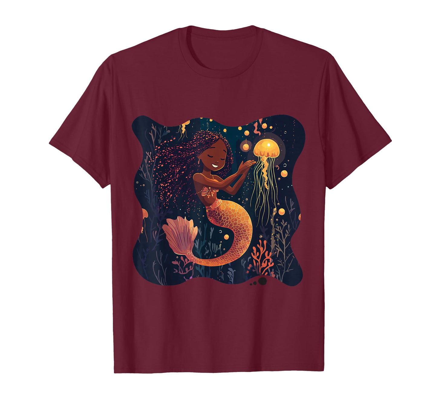 Black Mermaid Braids Girls Kids Toddler Women Birthday Gift T-Shirt