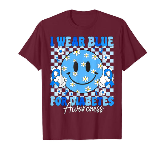 I Wear Blue for Diabetes Awareness Support Squads Men Women T-Shirt
