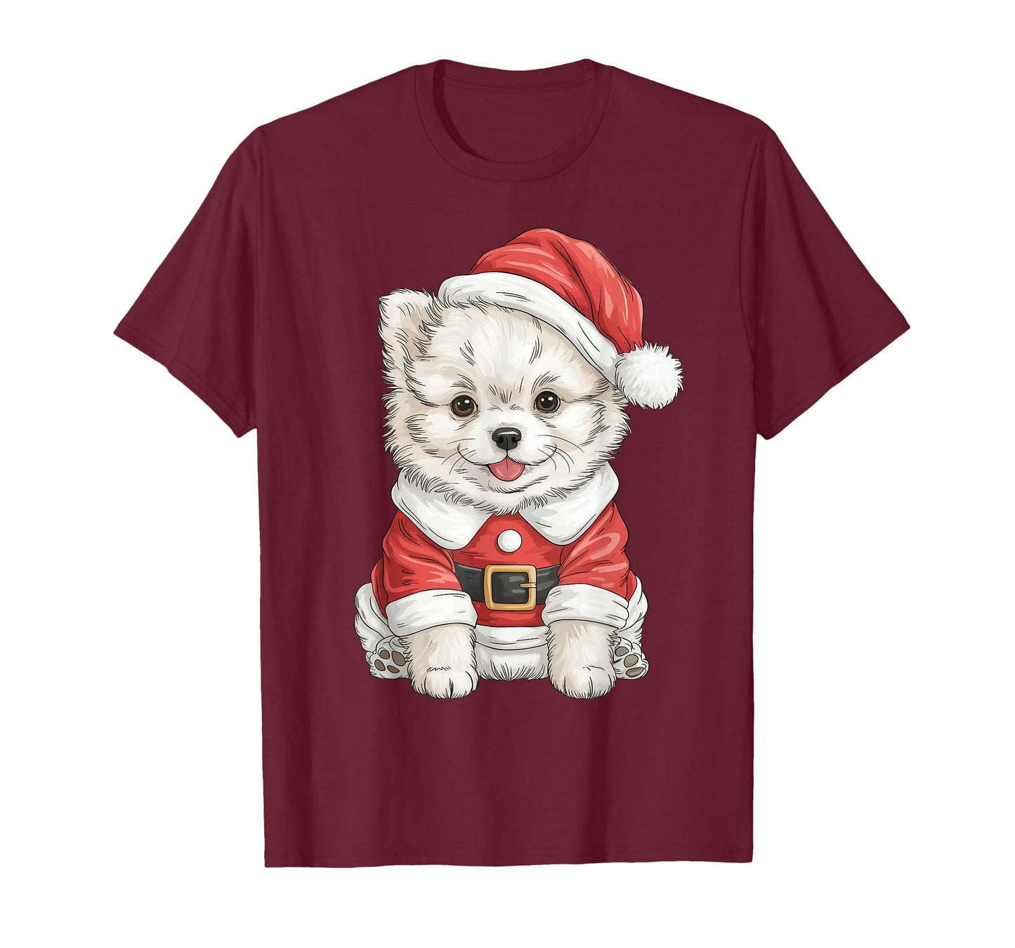 Cute Christmas Pomeranian Santa Pom Dog Lover T-Shirt