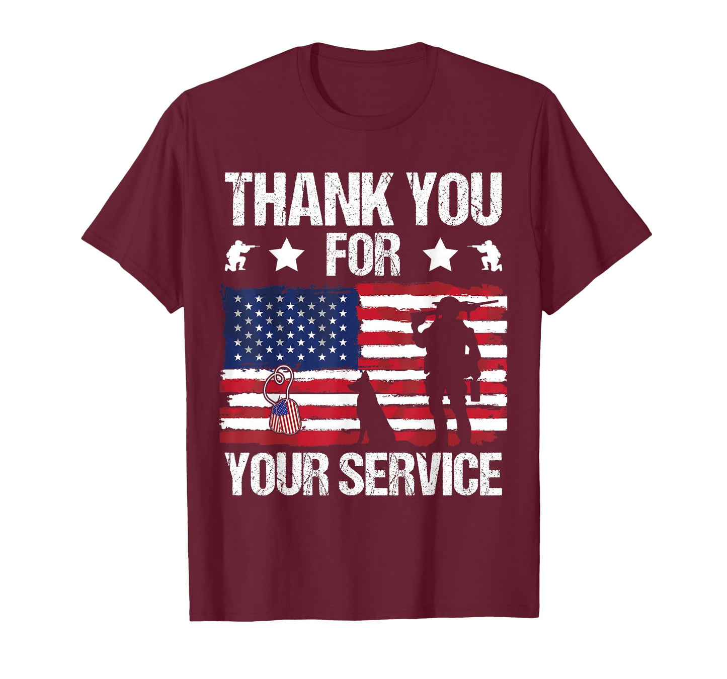 Thank You for Your Service Veterans Belgian Malinois Dogs T-Shirt