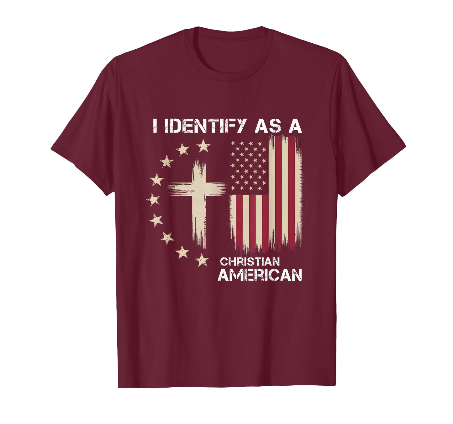 I Identify As A Christian American Patriotic Cross T-Shirt