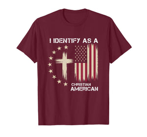 I Identify As A Christian American Patriotic Cross T-Shirt