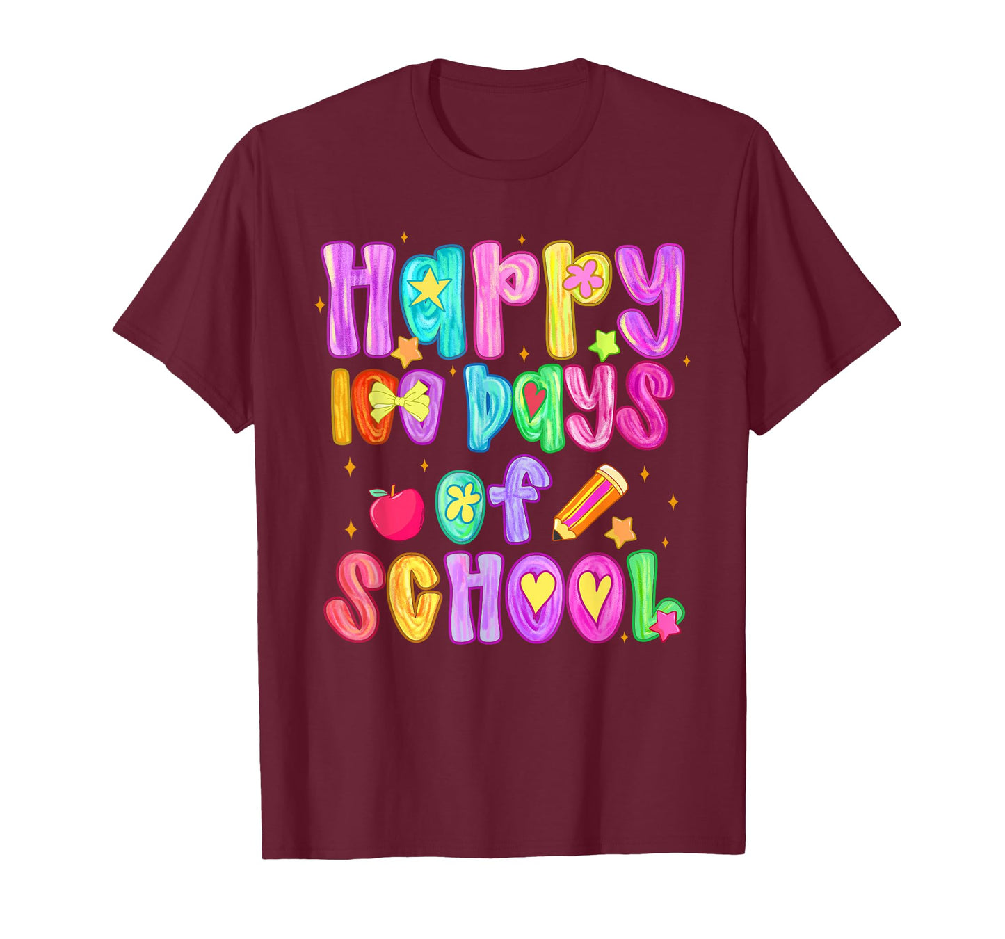 100 Days of School Preppy 100th Day of School Teacher Kids T-Shirt