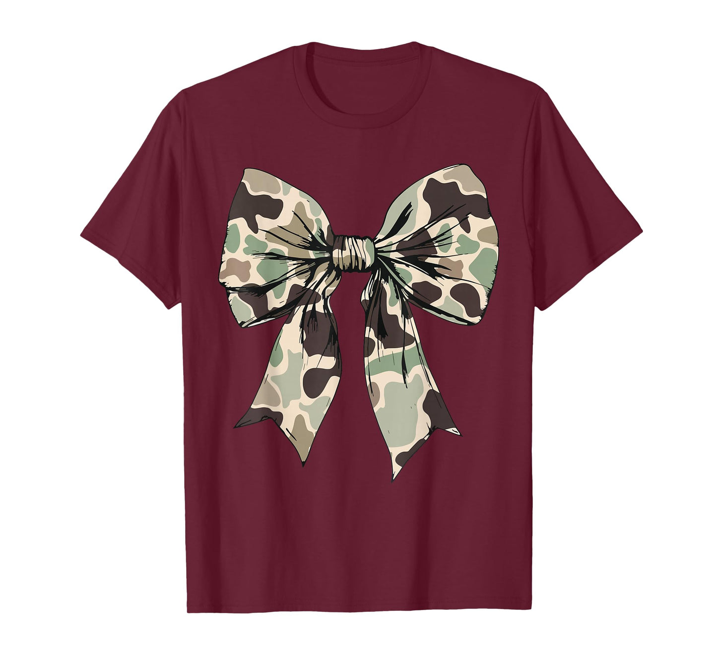 Camouflage Old Camo Bow Camo Coquette Bow Hunting Women Girl T-Shirt