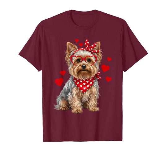 Yorkshire Terrier Valentines Day Dog Lover Heart T-Shirt