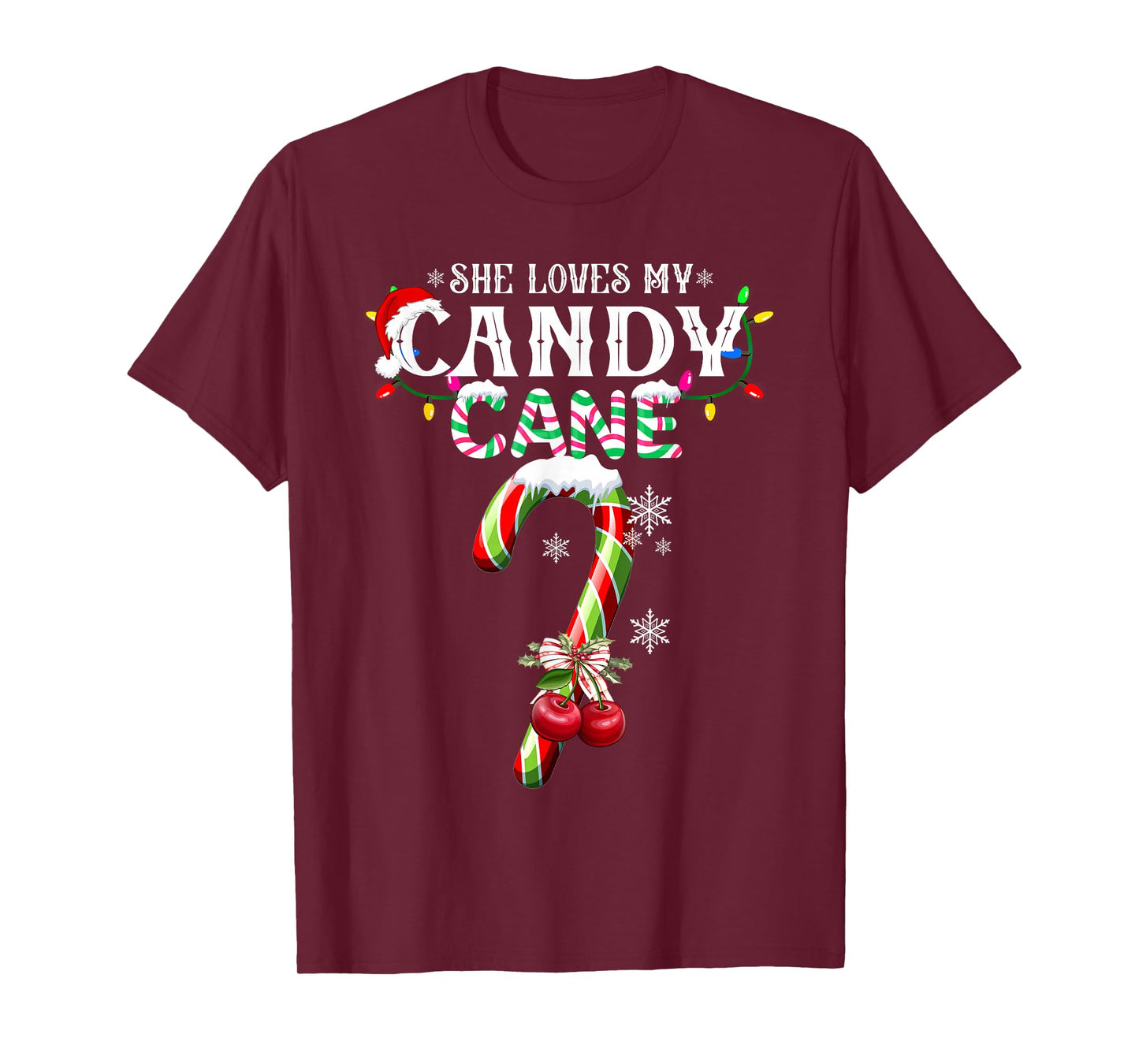 She Loves My Candy Cane I Like Her Peppermint Xmas Couples T-Shirt