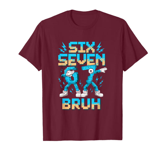 Funny 67 Dab Six Seven Burh Christmas 6 7 Dabbing Meme T-Shirt