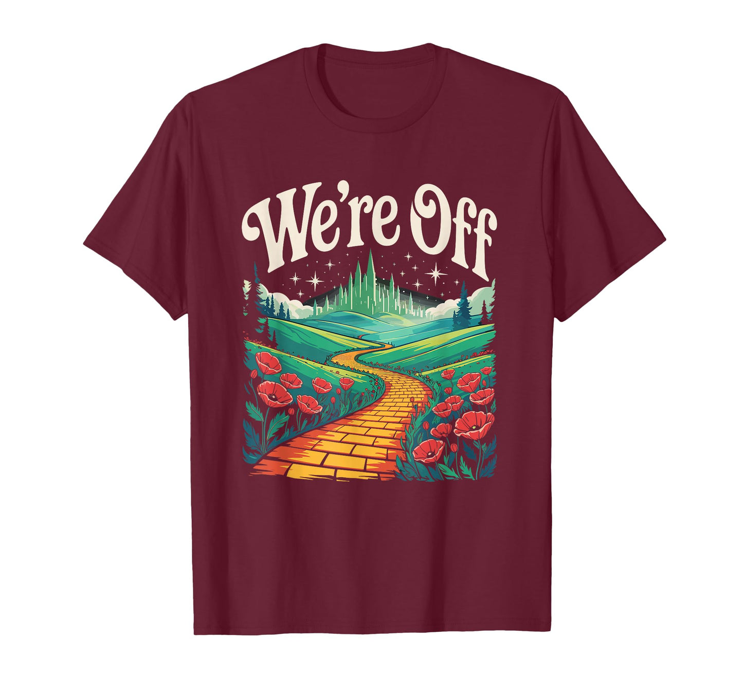 We're Off Funny Yellow Path Brick Wizard Literature School T-Shirt