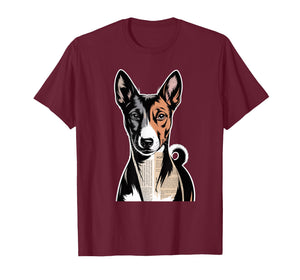 Newspaper Art Basenji Barkless Dog T-Shirt