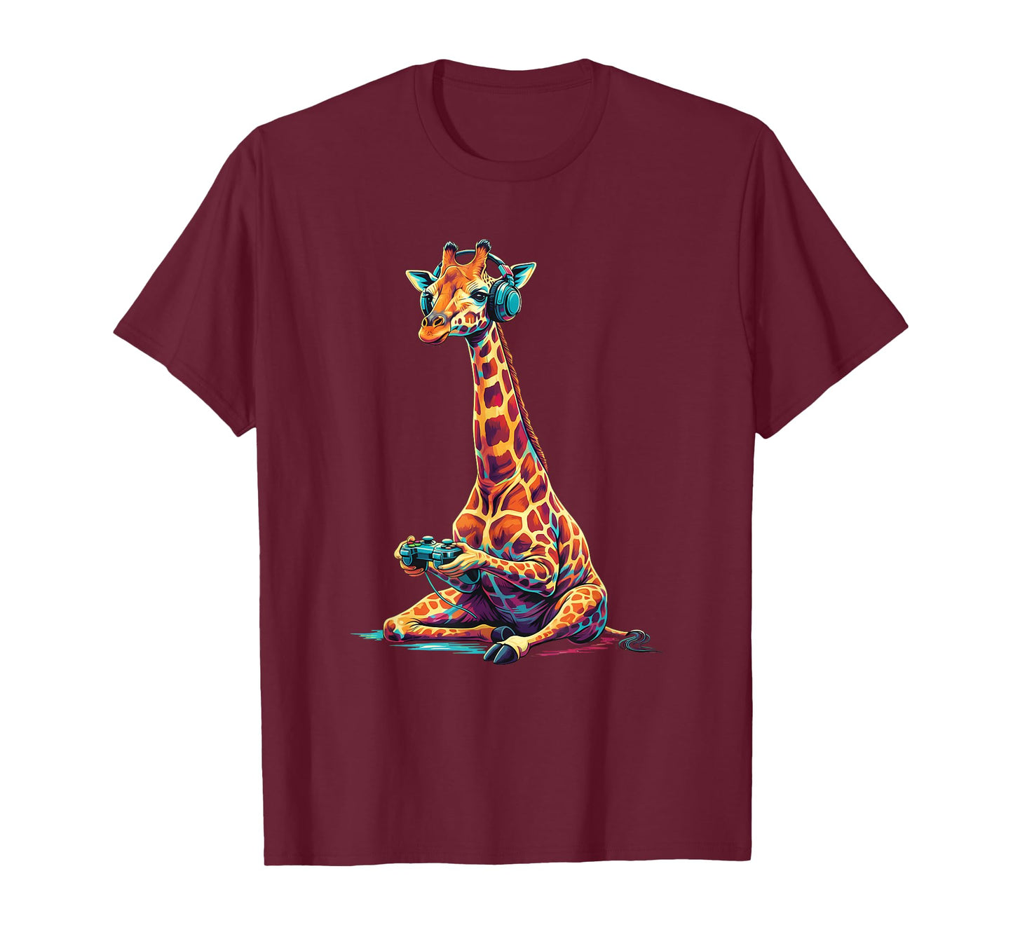 Giraffe Gaming Animal Video Games Funny Giraffe T-Shirt
