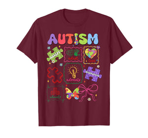 Autism Awareness Coquette Autism Acceptance Teacher Bow T-Shirt