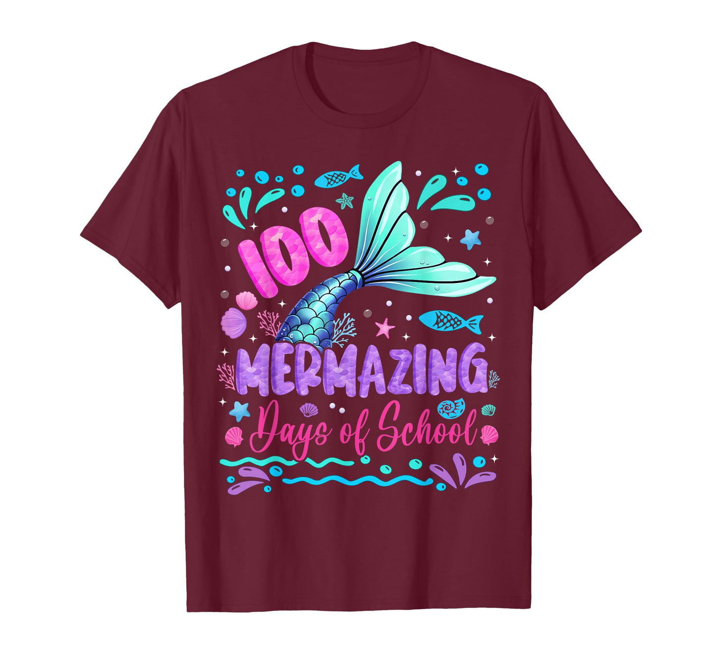 100th Day of School Mermaid 100 Mermazing Days of School T-Shirt