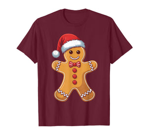 Gingerbread Man Cookie Xmas Santa Hat Christmas Boys Kids T-Shirt