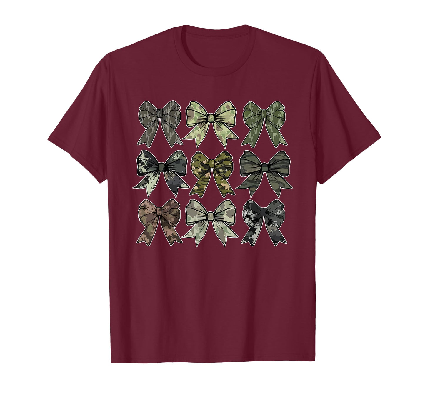 Camouflage Old Camo Bow Camo Coquette Bow Hunting Women Girl T-Shirt