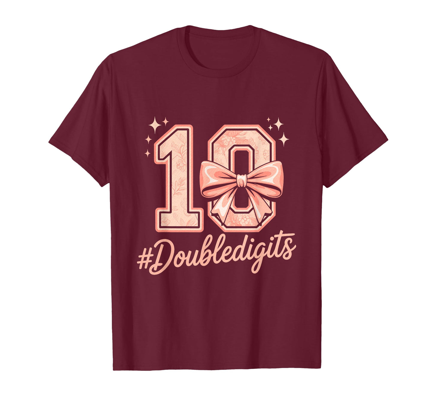 10th Birthday Girl Pink Coquette Bow 10 Year Old T-Shirt
