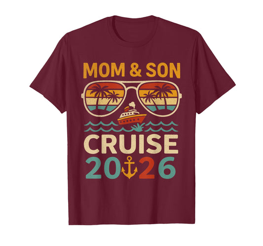 Mom and Son Cruise 2026 Tropical Adventure Design T-Shirt