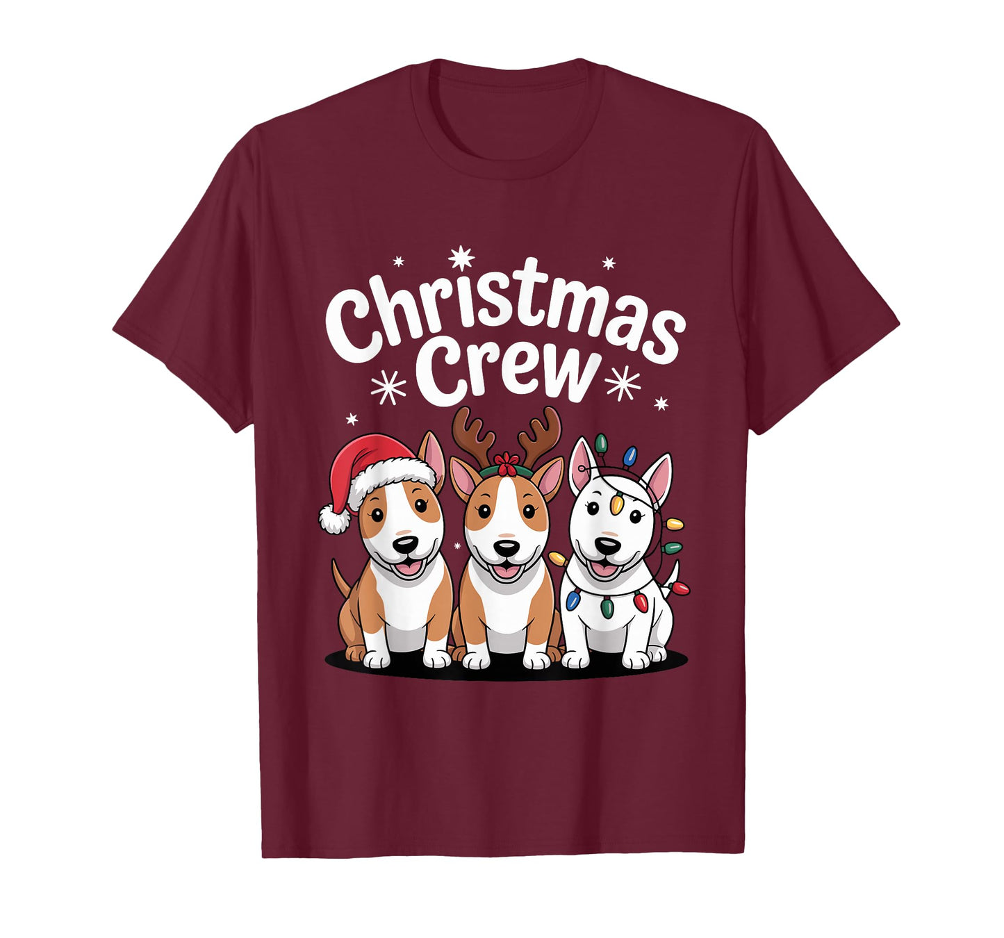 Christmas Crew Xmas Puppy Dog Funny Christmas Bull Terrier T-Shirt