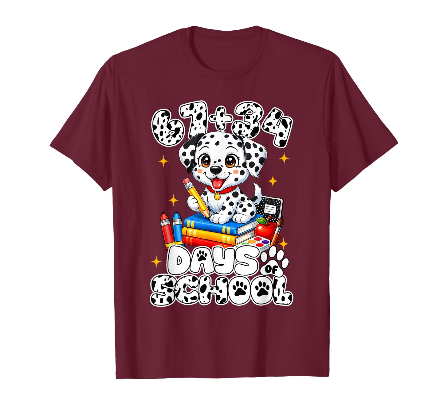 67+34 Days School 101 Days Cute Dog T-Shirt