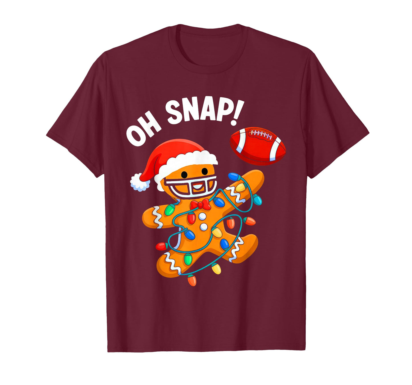 Oh Snap Gingerbreadman Christmas Football T-Shirt